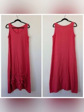 Oh My Gauze! Asymmetrical Sleeveless Maxi Dress Cotton Size 1/S-M Lagenlook